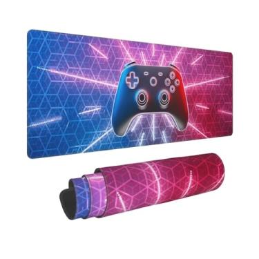 Imagem de Gbuzozie Controle de videogame GG grande mouse pad com bordas costuradas base de borracha antiderrapante mousepad brilhante gamepad laptop teclado tapete de mesa para decoração de escritório, casa