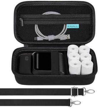 Imagem de RAIALL Capa M100 para impressora de etiquetas NelkoGlobal M100, bolsa de transporte portátil mini bluetooth para fazer adesivos térmicos, organizador de armazenamento rígido para etiquetas de