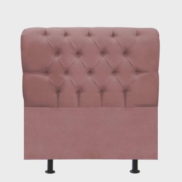 Imagem de Cabeceira Estofada Paris Botão Capitonê 120cm Viúva Solteirão Para Cama Box Quarto Suede Rose Gold - Ahz Móveis