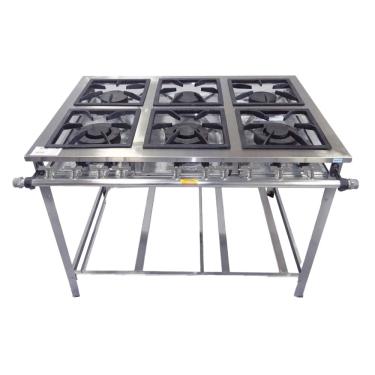 Imagem de Fogão Industrial 6 Bocas 40x40 Qd/qs Baixa Pressão Aço Inox