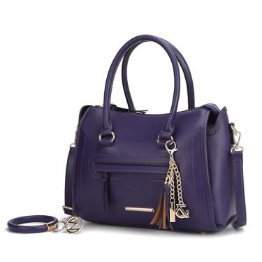 Imagem de MKF Collection Bolsa de ombro feminina, bolsa de couro PU, bolsa tiracolo, alça transversal, bolsa grande com alça superior por Mia K, Valeria roxa, Large