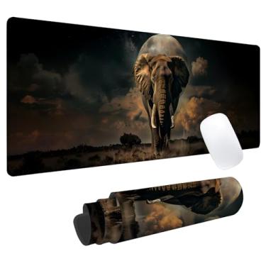 Imagem de Tapete de mouse para jogos Majestic Elefante, tapete de mesa de escritório, base de borracha antiderrapante, mouse pad estético legal para computador, laptop, teclado, escola, casa, mesa, jogador