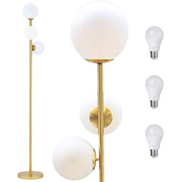 Imagem de Luminária Piso Chão 166Cm Jabuticaba 3 Globos Gimpo