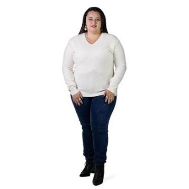 Imagem de Suéter Feminino City Lady by Facinelli Plus Size 658112 Offwhite-Feminino