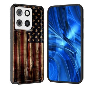 Imagem de JHYYTUJTYP Capa para Moto G Stylus 5G 2025, [Teste de queda de grau militar] Capa protetora resistente à prova de choque resistente para Motorola Moto G Stylus 5G 2025, bandeira americana em madeira