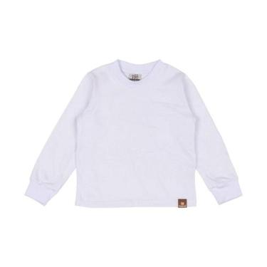 Imagem de Blusa Manga Longa Infantil Básica M/M Penteada 100% Algodão - Fofotinh