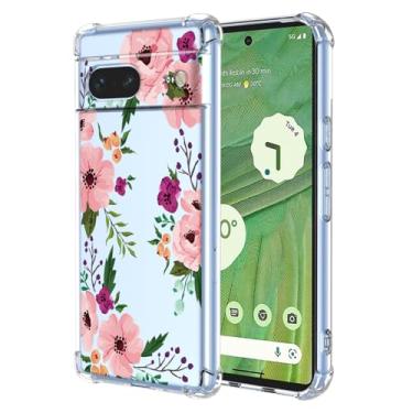 Imagem de RRXSYXL Capa para Google Pixel 7 com estampa floral transparente, capa macia à prova de choque para Google 7, flor de cerejeira