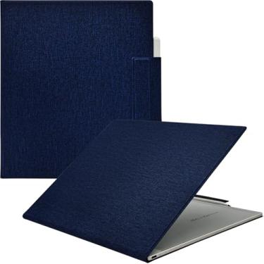 Imagem de GOVTVA Capa magnética para tablet Onyx Boox Note Max 13.3 capa de couro leve ultrafina com fivela magnética para caneta, hibernar/despertar automático e fecho magnético (tecido azul casca)