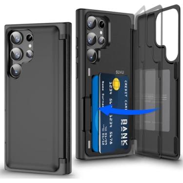 Imagem de Migexxkj Capa para Samsung Galaxy S24 Ultra com suporte para cartão e suporte, capa carteira de proteção para câmera para Galaxy S24 Ultra Militar Grade Drop à prova de choque capas de telefone 6,8