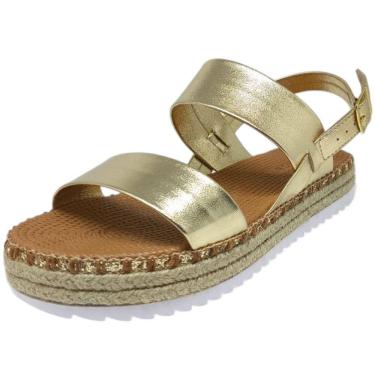 Imagem de Sandalia Feminina Flatform Conforto Brilho Festa Moleca