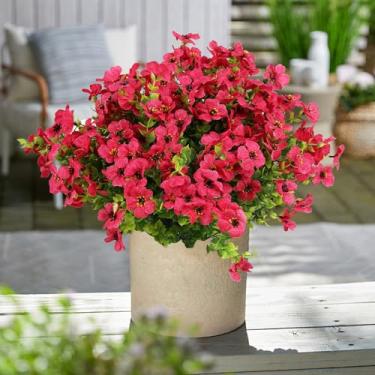 Imagem de Beksodi 12 pacotes de flores artificiais artificiais (rosa fúcsia)