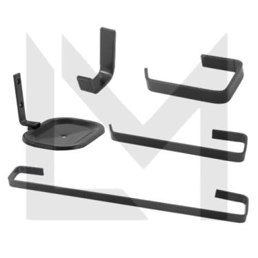 Imagem de Kit Banheiro 5 Peças, Suportes de Parede, Porta Toalha e Saboneteira, Preto Fosco