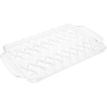 Imagem de Bandeja Cristal Angel Wolff com Alça 35x21x3cm Café Decorar Mesa Posta