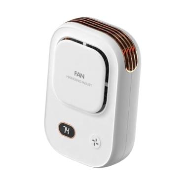Imagem de XLWLLNJ Ventilador portátil Ventor de ventilador de mão portátil Clipe de cintura de mesa vestível para pescar viagens domésticas homens homens ao ar livre, Branco