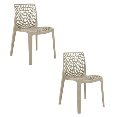 Imagem de Cadeira Sala De Jantar Kit 2 Gruvyer Nude R02 - D`rossi