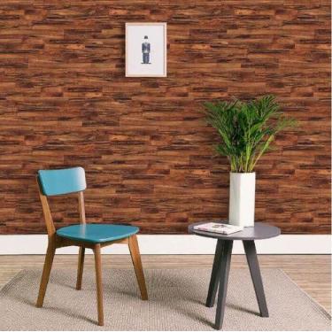 Imagem de Papel de Parede Vinil Autocolante Madeira Tons Escuros 250 - Inove Pap