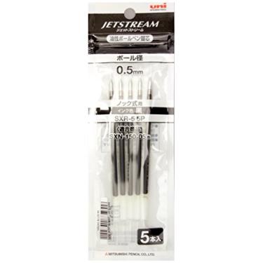 Imagem de Caneta esferográfica Mitsubishi Pencil Co., Ltd. fluxo de jato de substituição de núcleo de 0,5 mm preta SXR-5 5 peças