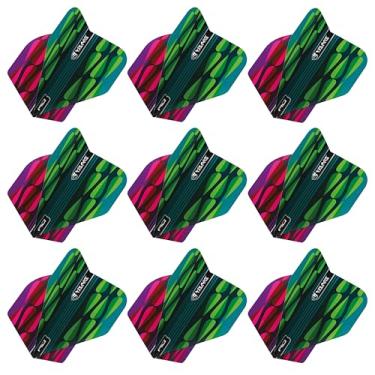 Imagem de RED DRAGON Yin Yang Double Sided Pink & Green Standard Dart Flights 3 conjuntos por pacote (9 voos de dardo no total)