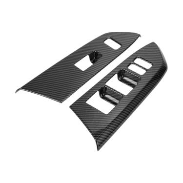 Imagem de REPAIROCK 1 conjunto de capa de painel de interruptor de janela da porta frontal para Toyota Tundra 2014-2021 Master Power Window Switch Cover Trim Padrão de fibra de carbono ABS preto