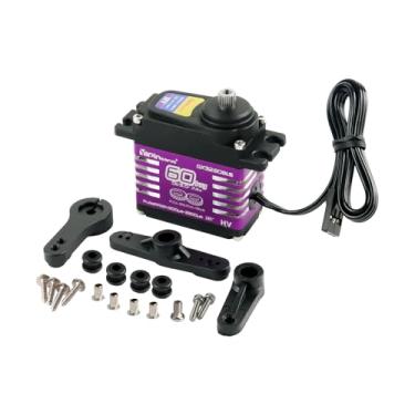 Imagem de RCmall Digital Servo Motor, 60KG High Torque, 5.0-7.4V Brushless, Metal Gear with Servo Arms (180 Degree)