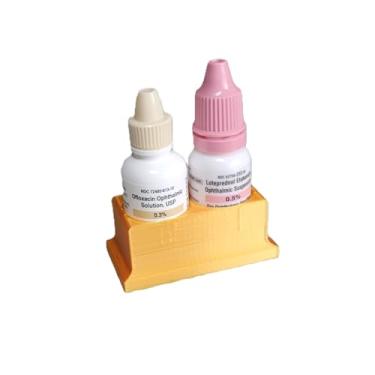 Imagem de Znet3D Organizador de garrafa de colírio, suporte de 2 compartimentos (ouro)