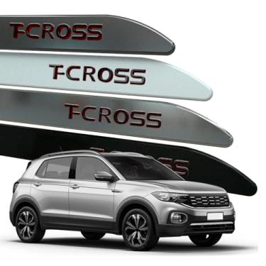 Imagem de Friso Lateral para T-cross 2019 a 2025 Grafia Vermelho Alto Relevo Red Line (FACÃO, CINZA PLATINUM)