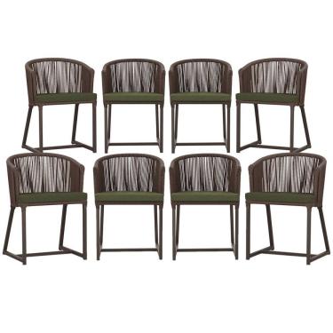 Imagem de Mesa com 4 Cadeiras de Jantar Roma 100cm e Noronha em Aluminío