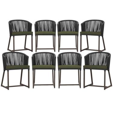 Imagem de Mesa com 4 Cadeiras de Jantar Roma 100cm e Noronha em Aluminío