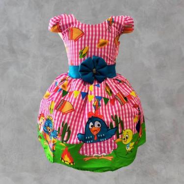 Imagem de Vestido Infantil Festa Junina Turma Da Galinha Caipira Luxo - Pequenos