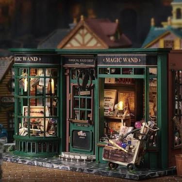 Imagem de Kit de Modelo de Casa de Boneca em Miniatura DIY de Madeira - Com Móve