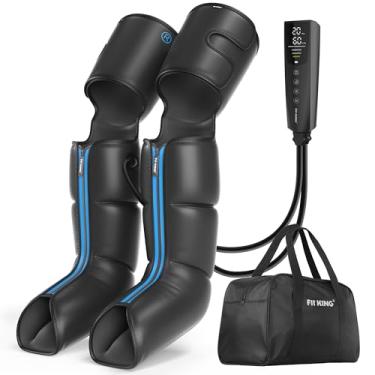 Imagem de FIT KING Massageador recarregável para pernas e pés – Botas de compressão de ar sem fio para circulação e recuperação – Sensor de pressão e visor LCD – 3 modos, 10 intensidades, 5 funções de