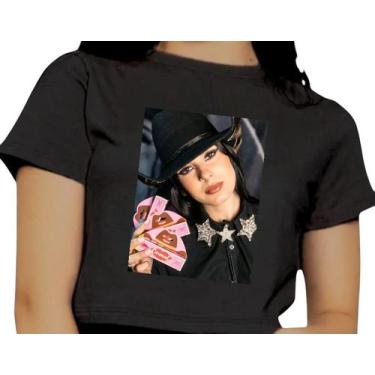 Imagem de Cropped Infantil Blusa Manga Curta Estampa Ana Castela Carmed Cantora 