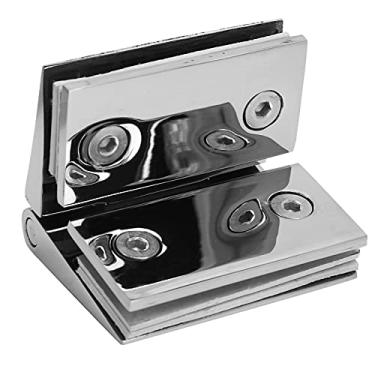 Imagem de Dobradiças de porta de chuveiro, 4,3x2,8x1,1 polegadas Dobradiças de porta de chuveiro de vidro de aço inoxidável para armário de porta de vidro de banheiro de 8 a 12 mm