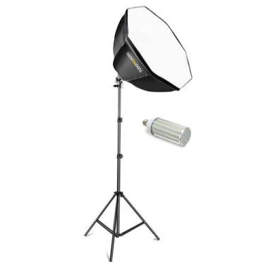 Imagem de Kit Octabox com Tripé Iluminação de LED Softbox Octagonal Bivolt - TUD