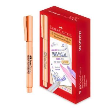 Imagem de Kit 12 Canetas Marca Texto Faber Castell Grifpen Opções Tons Pastel, N
