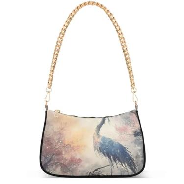 Imagem de Yellow Ducks on Blue Phone Wallet Purse Hobo Designer Bag Women Handbags Shoulder Strap Moon Ladies Shoulder Bag, Pintura de guindaste em aquarela