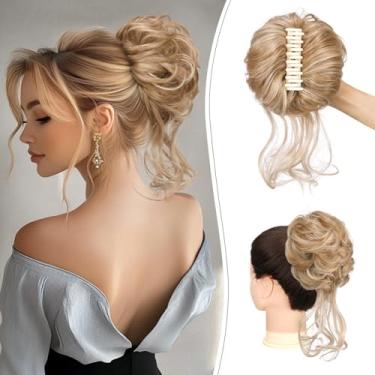 Imagem de SOFEIYAN Claw Clip Messy Bun Hair Piece Cacheado Ondulado Em Chignon Rabo De Cavalo Extensões Sintéticas Penteado Desgrenhado Com Gavinhas Acessórios Cabelo Scrunchies Para Mulheres