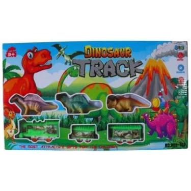 Imagem de Brinquedo Trem Elétrico Locomotivo Trilho Dos Dinossauros - Estimula Criatividade e Coordenação das Crianças