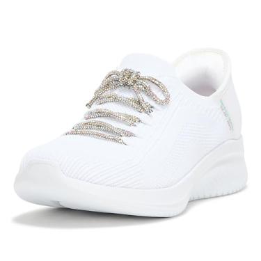 Imagem de SKECHERS Tênis feminino Ultra Flex 3.0-Diamond Dreamer Hands Free Slip-INS, WHT=Branco, 37
