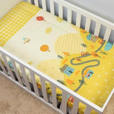 Imagem de Edredom De Berço Avulso Americano Infantil Carrinhos Amarelo - Mercado