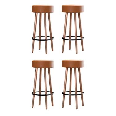 Imagem de Kit 4 Banquetas Berlin 70cm Couríssimo Amarula - Salaone Amarula