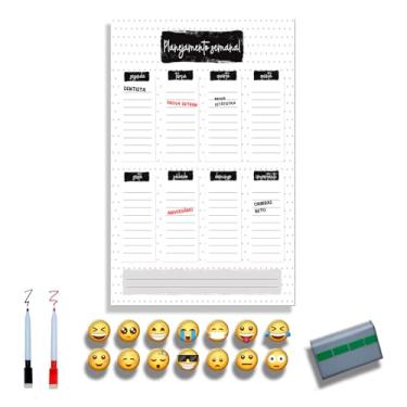 Imagem de Quadro Lousa Planejador Mensal/Planejamento Semanal/Planner/Planner Parede 40x60 Metal - Quadro Branco 2 canetas e 12 imãs (BRANCO, 50x80)