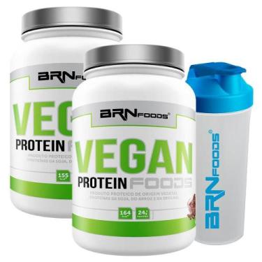 Imagem de Kit 2x Vegan Protein 500g + Coqueteleira 600mL - BRN FOODS