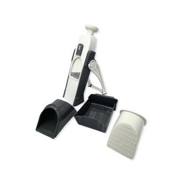 Imagem de Cortador Mandoline, Fatiador e Ralador Multifuncional, Lâminas em Inox, 28 x 21 cm