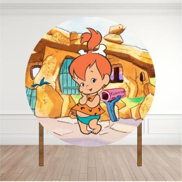 Imagem de Painel Redondo Lona Fosca 1,20M- Tema Pedrita