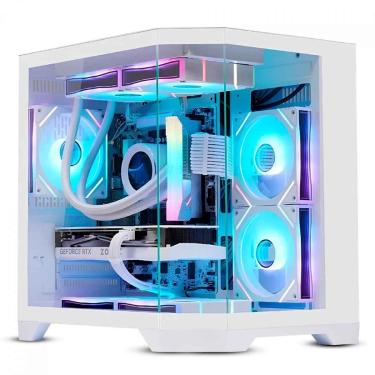Imagem de Gabinete Gamer Liketec Impossible Snow Cube Vidro Temperado S/ Fan - Branco