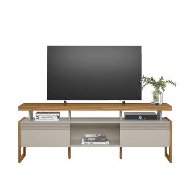Imagem de Rack Stella para tv até 70 Polegadas Nature e Off White com 180x0,66 Polegadas EdeCasaMoveis