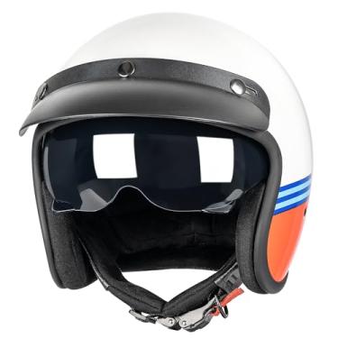 Imagem de Yesmotor Capacete De Motocicleta Retrô Aberto 3/4 Vespa Vintage Para Moto, Motoneta, Cruiser, Bobber E Chopper - Aprovado Pela Dot