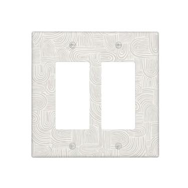 Imagem de Sand Swirl 2 Gang Rocker Light Switch Cover Double Rocker Decorativas Placas de Parede GFCI Placa Elétrica para Decoração de Casa