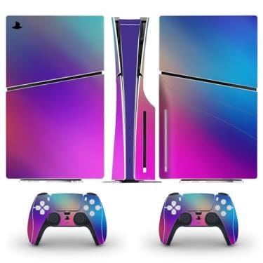Imagem de Skin Sticker Compatible with PS5 Slim Disc Console and Controller, Protective Vinyl Decal Game Accesorries Cover Wrap (Multi)